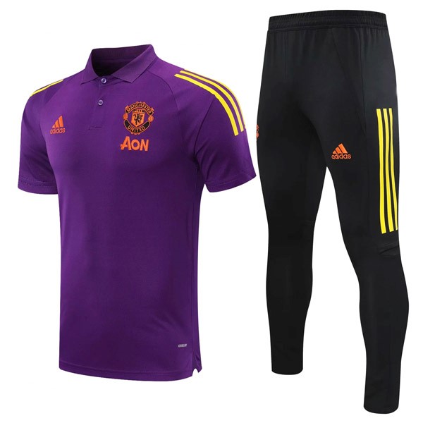 Polo Manchester United Set Completo 21/22 Porpora Nero